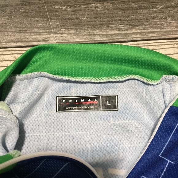 Primal Cycling Jersey Women’s L Blue Green Edmonds Community College BECU - Picture 6 of 7